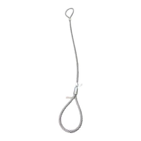 Mazzella Lift America Wire Rope Sling 1/4in x 2' Eye & Eye, 960/1300/2600 Lbs Cap S101000